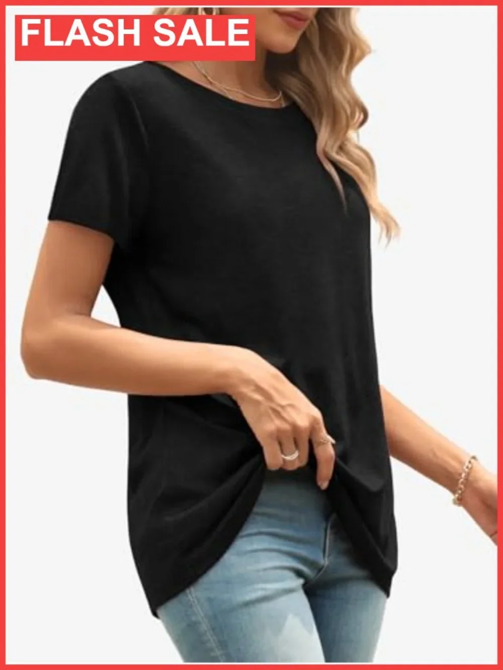 Womens Basic Crewneck Short Sleeve T-Shirt Rayon Blend Summer Top